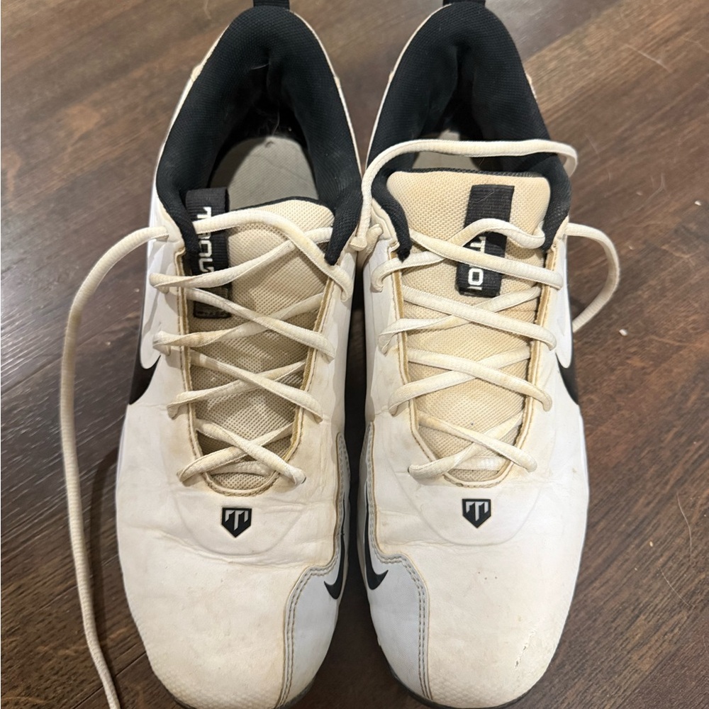Nike Cream and Black Baseball Cleats